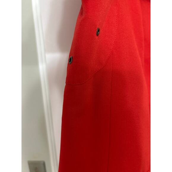 Dennis Basso Red Water Resistant Medium Length Rain Coat Size Small - Picture 4 of 13